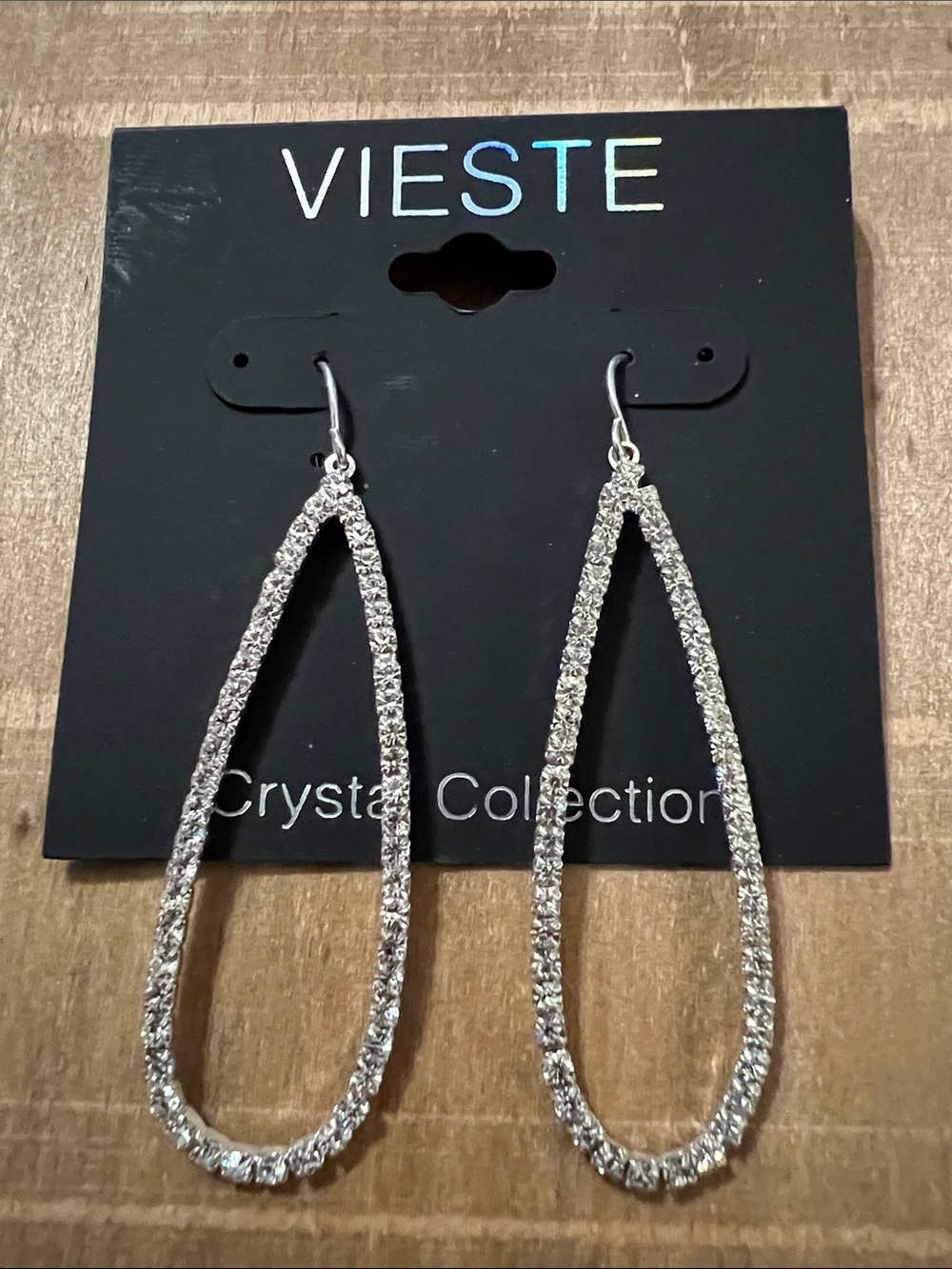 3/$18 VIESTE Sparkling Silver Teardrop Crystal Earrings Lot 621